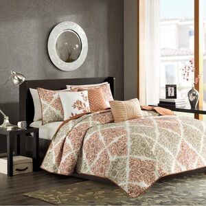 Madison Park Claire Quilt Diamond Spice 6 Piece Spice King/Cal King(104"x94")